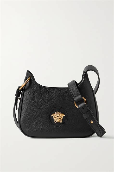 versace textured leather shoulder bag